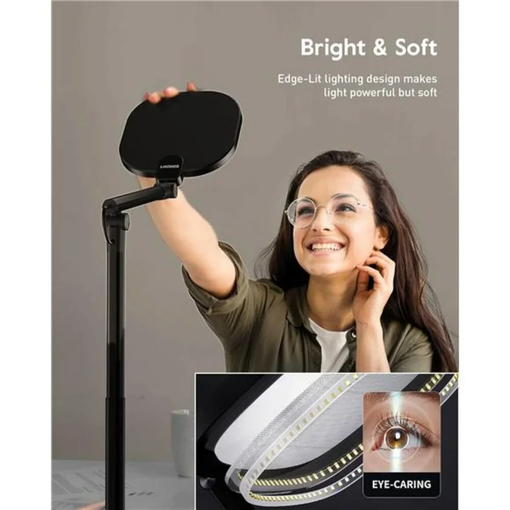 LED desk lamp tall adjustable office light 50 modes dimmable study reading lamp